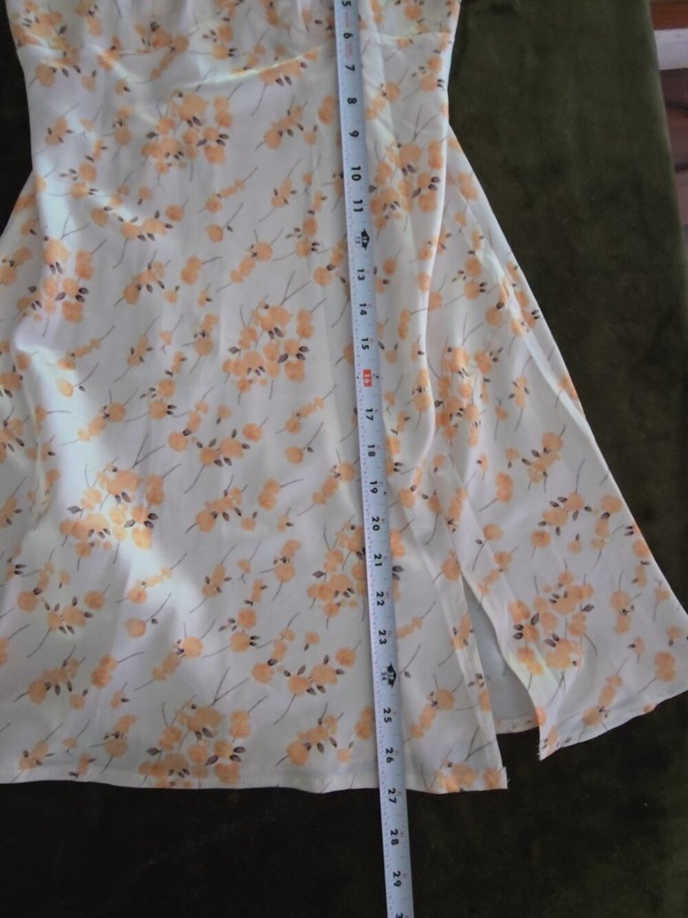 RUMOR White Peach Floral Slip Dress Size 8 Spaghetti Strap Side Slit - Picture 3 of 6